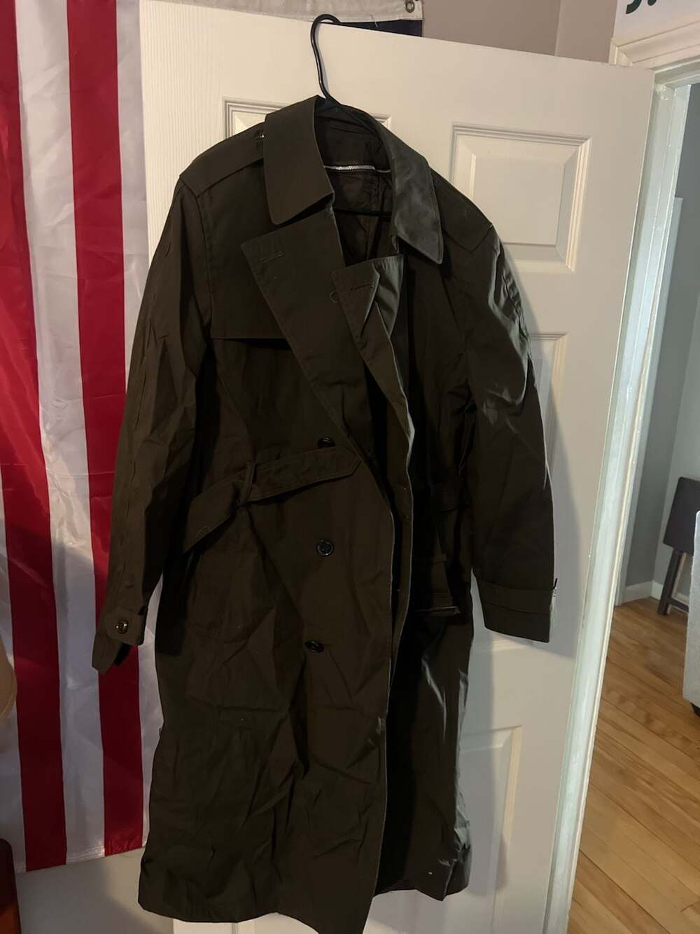 American Apparel US Army Men's Heritage Green Service Uniform Trench Coat 46L